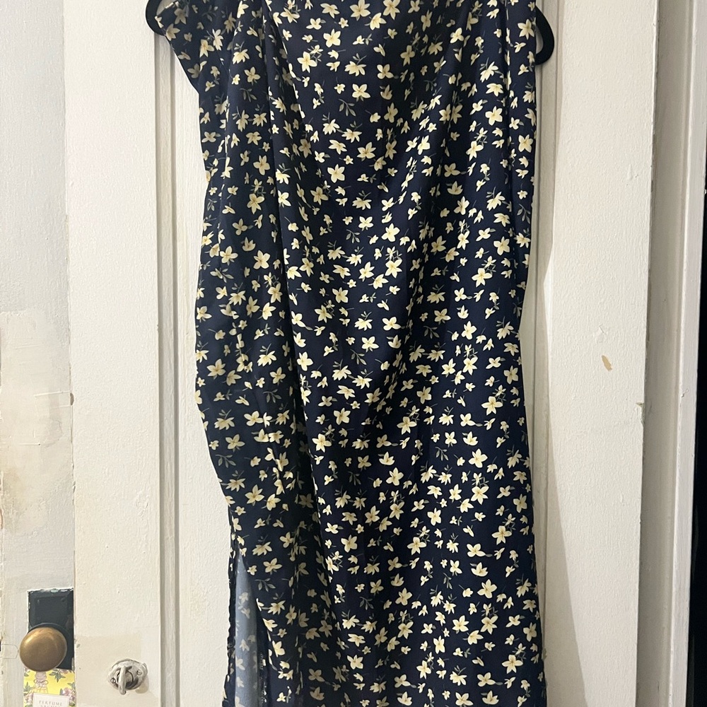 SHEIN Blue and Yellow Midi Skirt